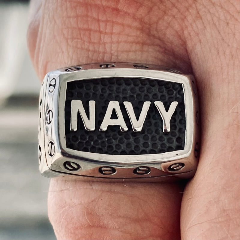 Sanity Jewelry Skull Ring Navy Ring - Sizes 9-17 - R46