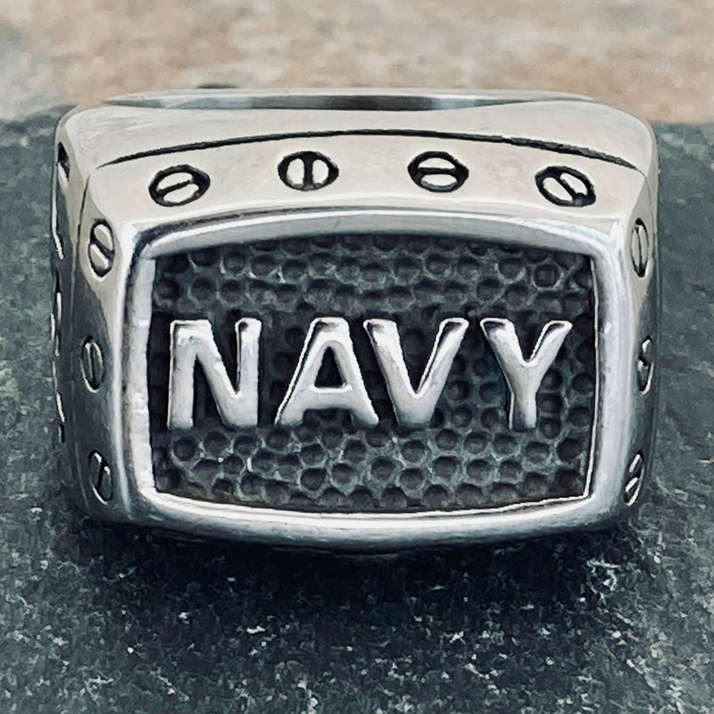 Sanity Jewelry Skull Ring Navy Ring - Sizes 9-17 - R46