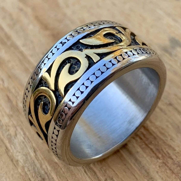 Sanity Jewelry Skull Ring Sanity's Band Collection - "The Wave" Ring - Gold Stainless - Sizes 7-16 - R96