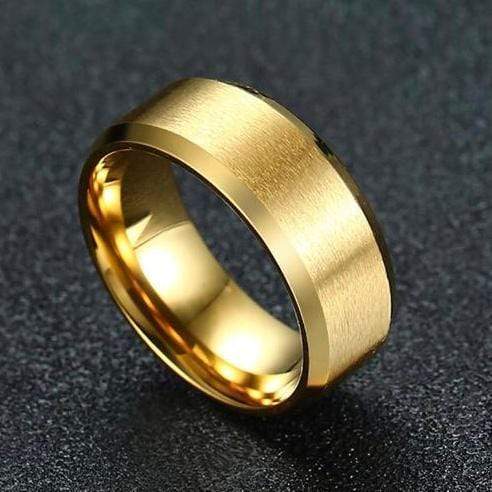 Sanity Jewelry Skull Ring Sanity’s Band Ring Collection - Gold Steel Ring  - Sizes 4-20- R58