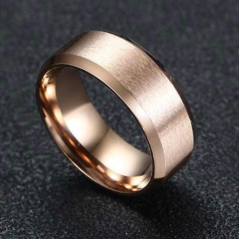 Sanity Jewelry Skull Ring Sanity’s Band Ring Collection - Rose Gold Steel Ring - Sizes 4-20 - R59