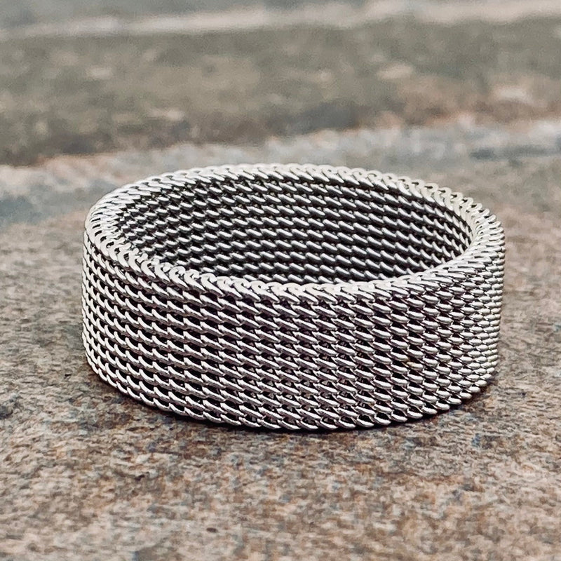 Sanity Jewelry Skull Ring Silver Mesh Ring - Sizes 6-10 - R181
