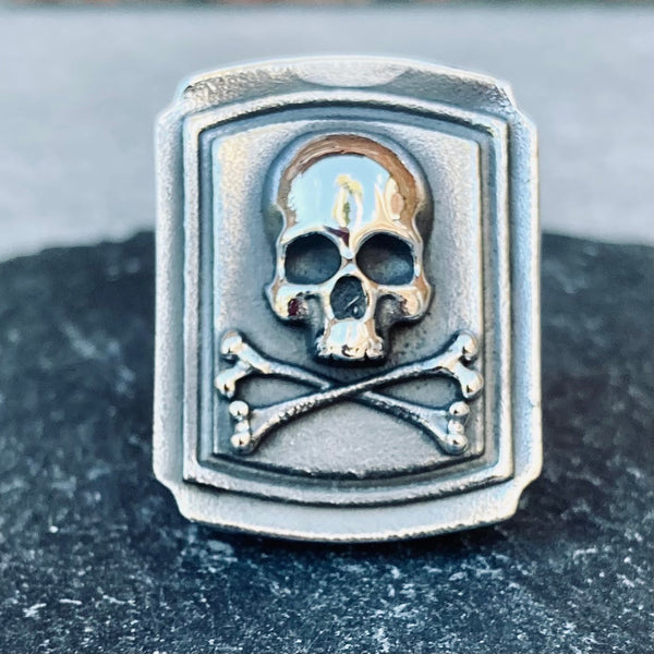 Sanity Jewelry Skull Ring Skull & Crossbones - The Tombstone - Sizes 8-16 - R159