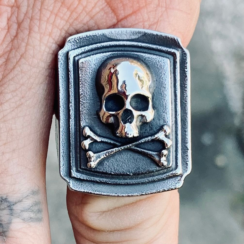 Mexican skull crossbones Ring sterling silver pirate Biker Vintage Car –  Jack's Club