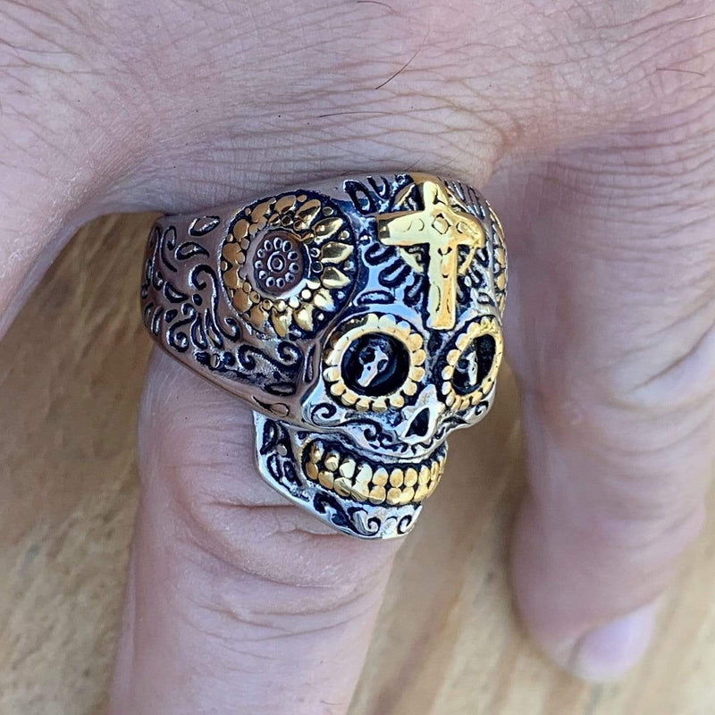 Sanity Jewelry Skull Ring Skull Ring - Sugar Skull - Sizes 6-20- R64