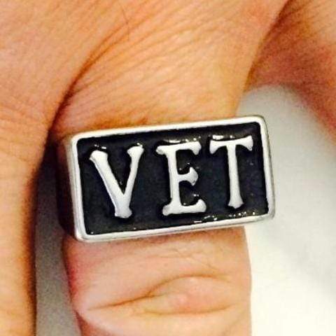 Sanity Jewelry Skull Ring VET Ring - Veteran's Ring - Sizes 8-16 - SLC84