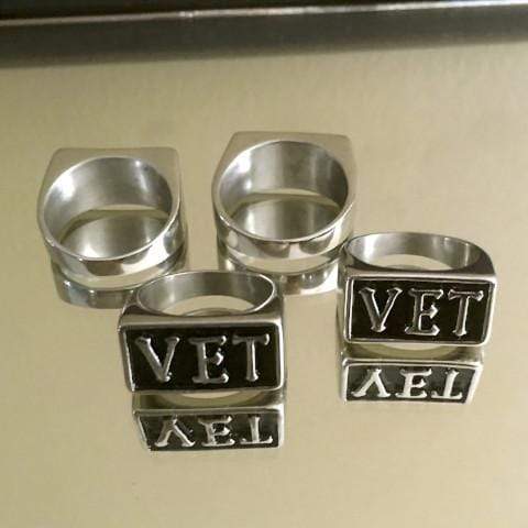 Sanity Jewelry Skull Ring VET Ring - Veteran's Ring - Sizes 8-16 - SLC84