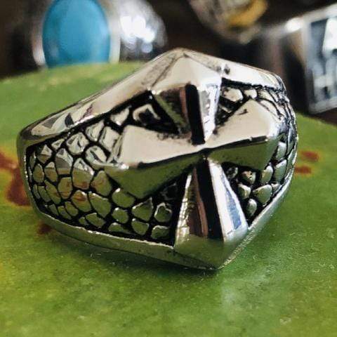 Sanity Jewelry Skull Ring Viking Cross Ring W/Dragon's Armor - Sizes 6-16 - R25