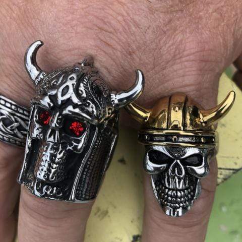 Sanity Jewelry Skull Ring Viking Warrior Ring - Sizes 10-16 - SLC87