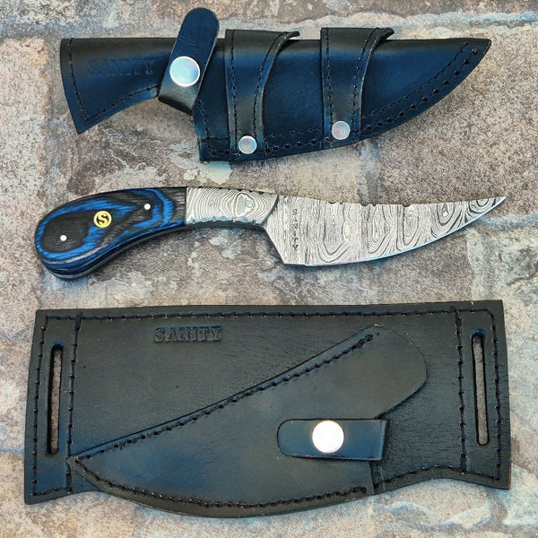 Sanity Jewelry Steel Cowboy - Horizontal Carry - Black & Blue Wood - 8.75 inch - 2 Holders - COW7