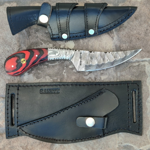 Sanity Jewelry Steel Cowboy - Horizontal Carry - Red & Black Wood - 8.75 inch - 2 Holders - COW3