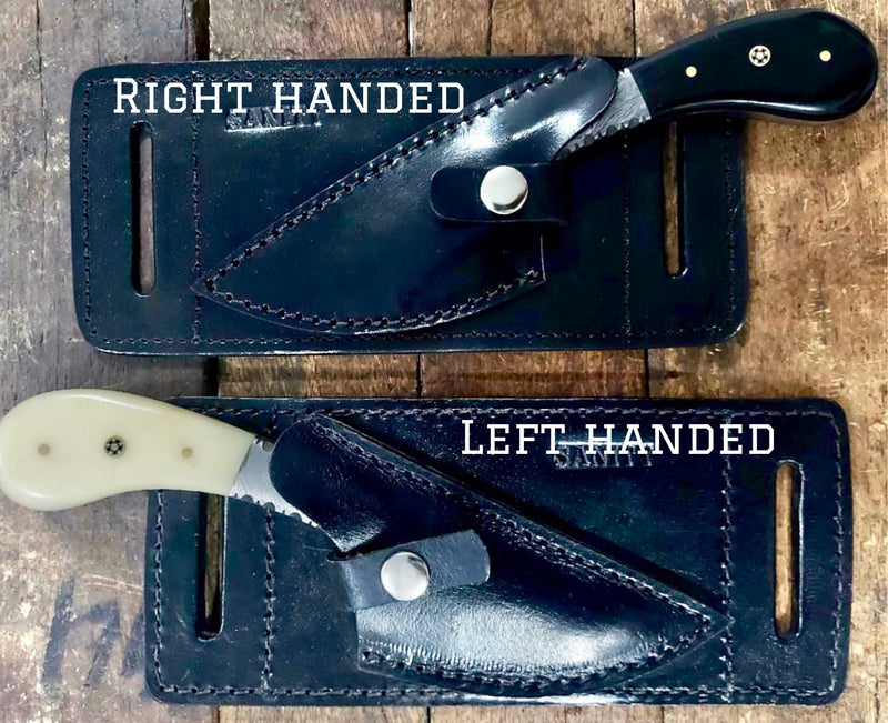 SANITY JEWELRY® Steel Right Handed Holder Cowboy - Horizontal Carry - Camel Bone - 8.75 inch - 2 Holders - COW4