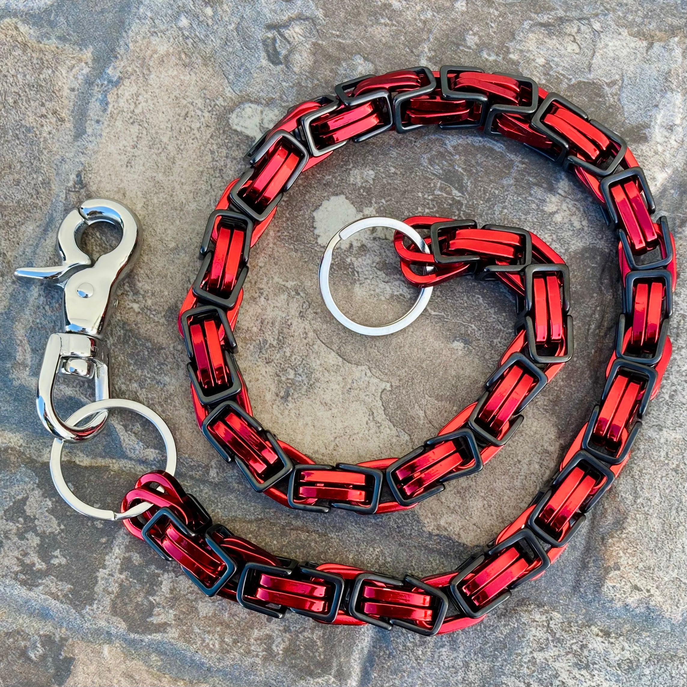 Daytona - Red & Black - Wallet Chain CVO - 1 inch wide