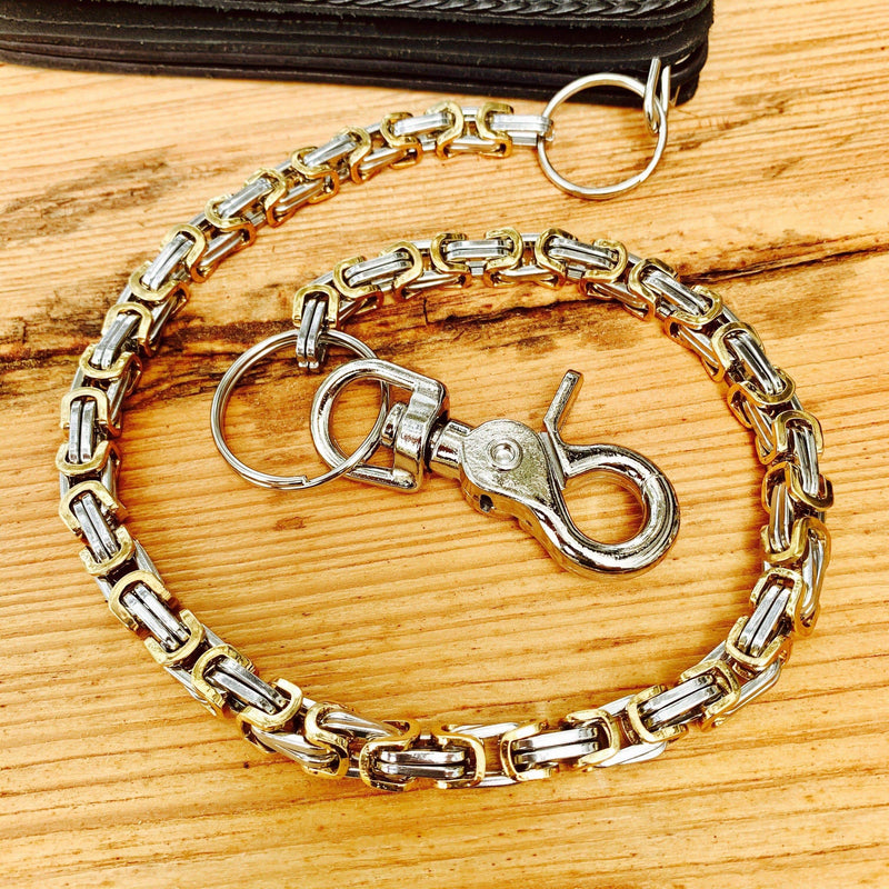 Sanity Jewelry Wallet Chain Wallet Chain - Gold & Silver - Daytona Beach Deluxe 1/4 inch wide