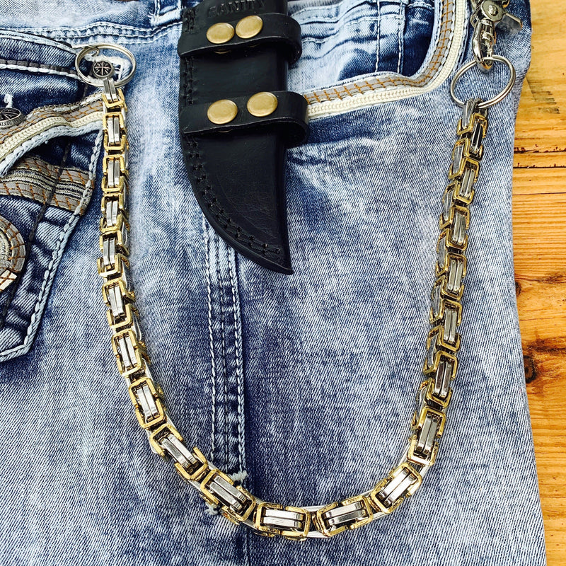 Sanity Jewelry Wallet Chain Wallet Chain - Gold & Silver - Daytona Beach Heritage 1/2 inch wide