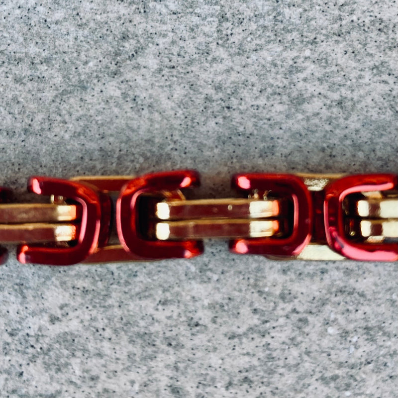 Sanity Jewelry Wallet Chain Wallet Chain - Red & Gold - Daytona Beach Deluxe 1/4 inch wide