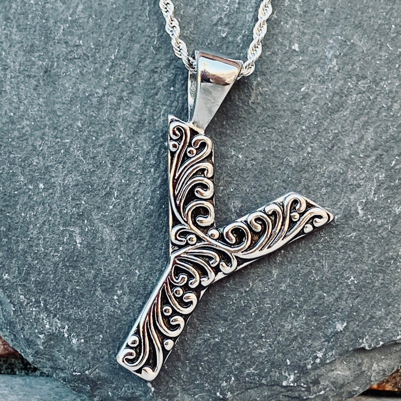SANITY JEWELRY® Y / 16" Stainless Steel Classic Chain Ladies Letter Pendants